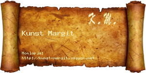 Kunst Margit névjegykártya